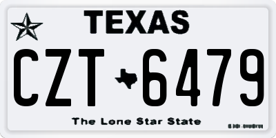 TX license plate CZT6479