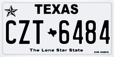 TX license plate CZT6484