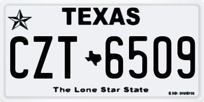 TX license plate CZT6509
