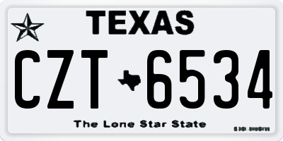 TX license plate CZT6534