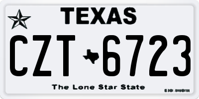 TX license plate CZT6723