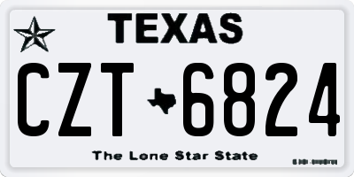 TX license plate CZT6824