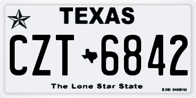 TX license plate CZT6842