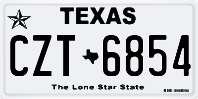 TX license plate CZT6854