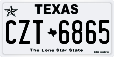 TX license plate CZT6865