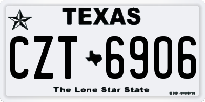 TX license plate CZT6906