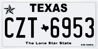 TX license plate CZT6953