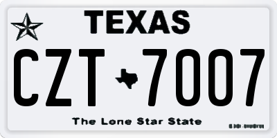 TX license plate CZT7007