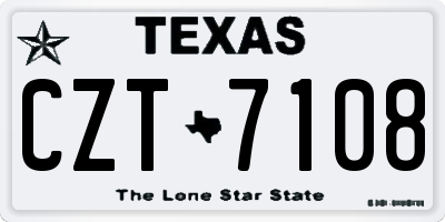 TX license plate CZT7108