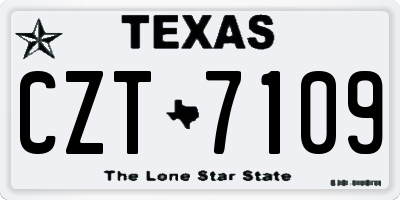 TX license plate CZT7109