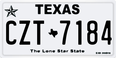 TX license plate CZT7184