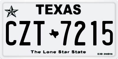 TX license plate CZT7215