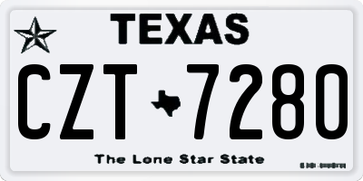 TX license plate CZT7280