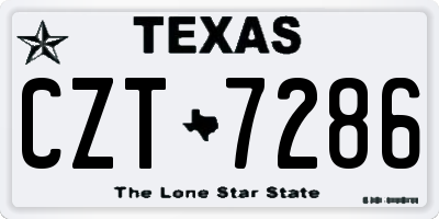 TX license plate CZT7286