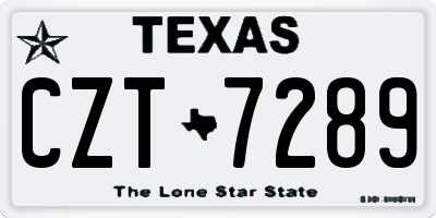 TX license plate CZT7289