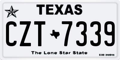 TX license plate CZT7339