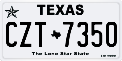 TX license plate CZT7350