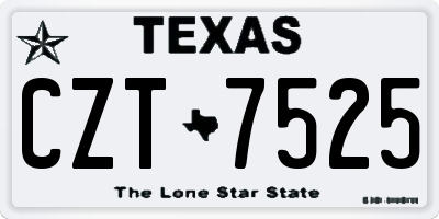 TX license plate CZT7525