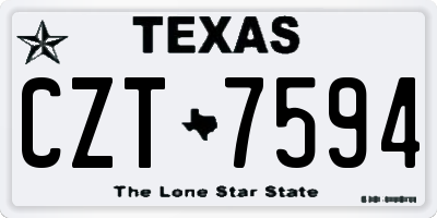TX license plate CZT7594