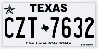 TX license plate CZT7632