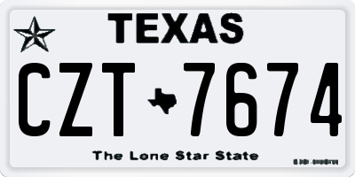 TX license plate CZT7674