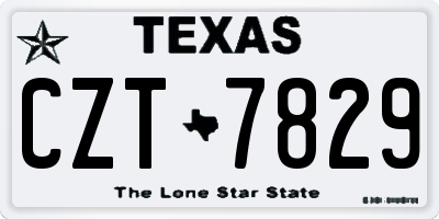 TX license plate CZT7829