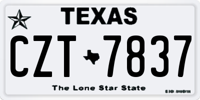TX license plate CZT7837
