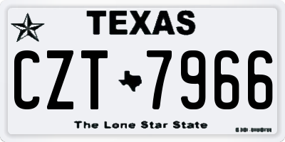 TX license plate CZT7966