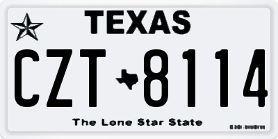 TX license plate CZT8114