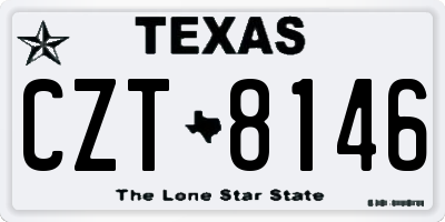 TX license plate CZT8146