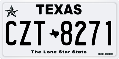 TX license plate CZT8271
