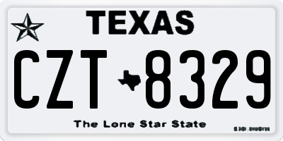 TX license plate CZT8329