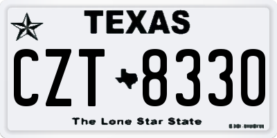 TX license plate CZT8330
