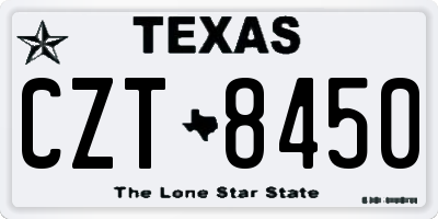 TX license plate CZT8450