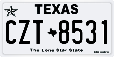 TX license plate CZT8531
