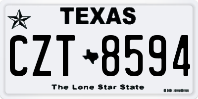 TX license plate CZT8594