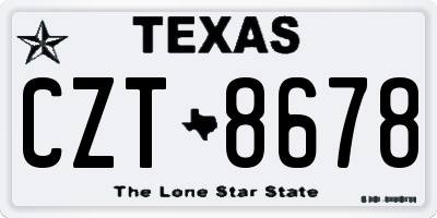 TX license plate CZT8678