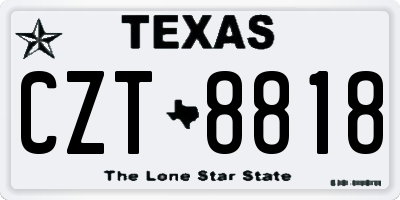 TX license plate CZT8818