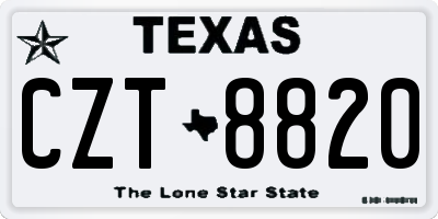TX license plate CZT8820