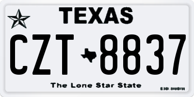 TX license plate CZT8837