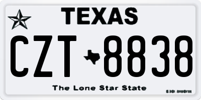 TX license plate CZT8838