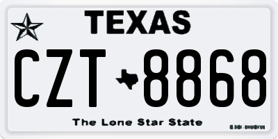 TX license plate CZT8868