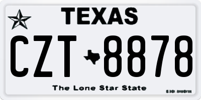 TX license plate CZT8878