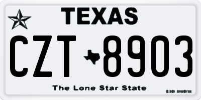 TX license plate CZT8903