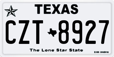 TX license plate CZT8927