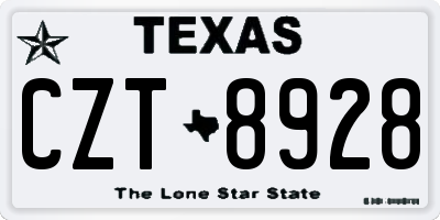 TX license plate CZT8928