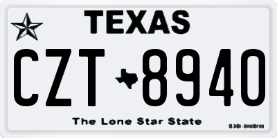 TX license plate CZT8940