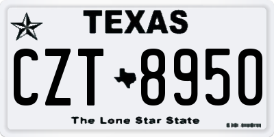 TX license plate CZT8950