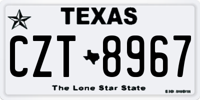 TX license plate CZT8967