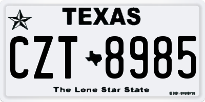 TX license plate CZT8985